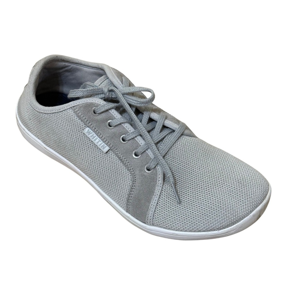 WHITIN Men Barefoot Sneakers 42 Gray Wide Toe Box Zero Drop Minimalist Casual